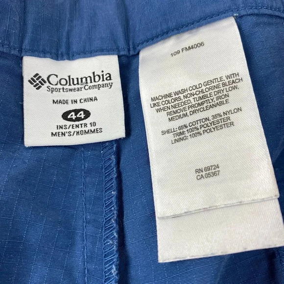 Columbia PFG Mens 44 Navy Blue Omni-Shade Cargo Shorts - Picture 2 of 5